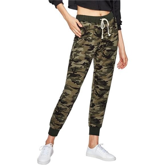 SweatyRocks Women's Elastic Waist Sweatpants Graphic Yoga Workout Jogger Pants - Picture 4 of 6